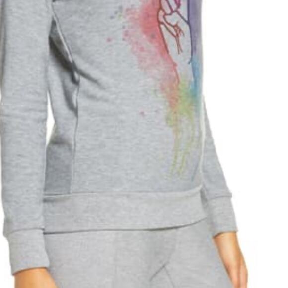 Chaser NEW Rainbow Peace Cozy Pullover Small Long sleeve sweatshirt Equality - Picture 3 of 11